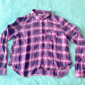 Pink Plaid Button up Shirt